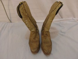 Light Tan Made In The USA Texas 7 1/2 Cowboy Boots Needs Cleaning 32498 - £19.18 GBP