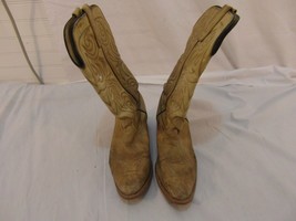 Light Tan Made In The USA Texas 7 1/2 Cowboy Boots Needs Cleaning 32498 - $23.25