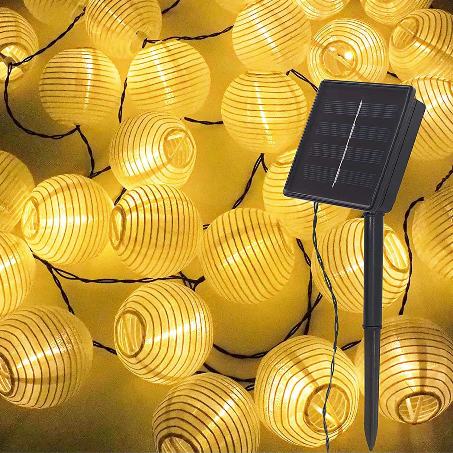6.5M 30 LED Solar Outdoor Light Lantern Lamp String Fairy Lighing Waterproof Gar - £63.39 GBP