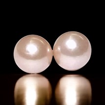 Fascinating 2 pcs 2.45 Grams 9.5 - 10mm Peach Pink Round Edison Pearl Loose - £66.73 GBP