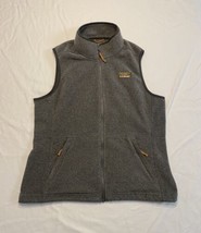 LL Bean Mountain Classic Fleece Vest Womens Large Gray Full Zip Outdoor Hiking  - £23.20 GBP