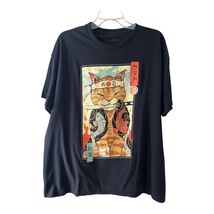 Threadless XL Samurai Cat Graphic T-Shirt by Vincent Trinidad Black 100%... - $16.20