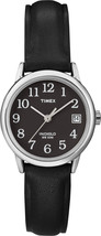 Timex T2N525 Women&#39;s Easy Reader Black Leather Strap Watch - £38.77 GBP