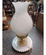 Vtg Hobnail Milk Glass Hurricane Electric Table Lamps Boudoir Light Boop... - $741.18 MXN