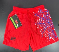 Union Jack Soccer Shorts Youth Large Red Spiderweb 1990 Draw string Vntg... - $29.65