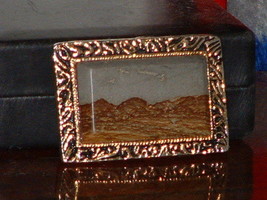 Pre-Owned Vintage Gold Tone Mountain Scene Belt Buckle - £9.31 GBP