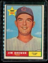Vintage 1961 Topps Rookie Baseball Trading Card #317 Jim Brewer Chicago Cubs - £7.72 GBP