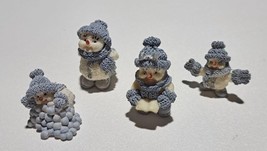 Four - Encore Collectible Snow Buddies Figurines ( 1 1/2” TO 2” TALL ) - £17.72 GBP