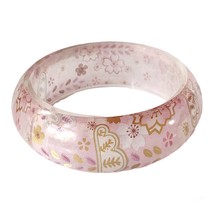 Pink Springtime Medium Wide Resin Bangle Bracelet for Women Girls Fashio... - £23.98 GBP