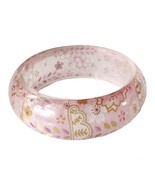 Pink Springtime Medium Wide Resin Bangle Bracelet for Women Girls Fashio... - £23.53 GBP