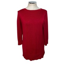 Adrienne Vittadini Solid Red Knit Tunic Sweater Size Medium - $27.80