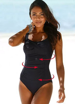 BP Black Ruched Shaper Swimsuit  UK 14    (FM41-17) - £11.48 GBP