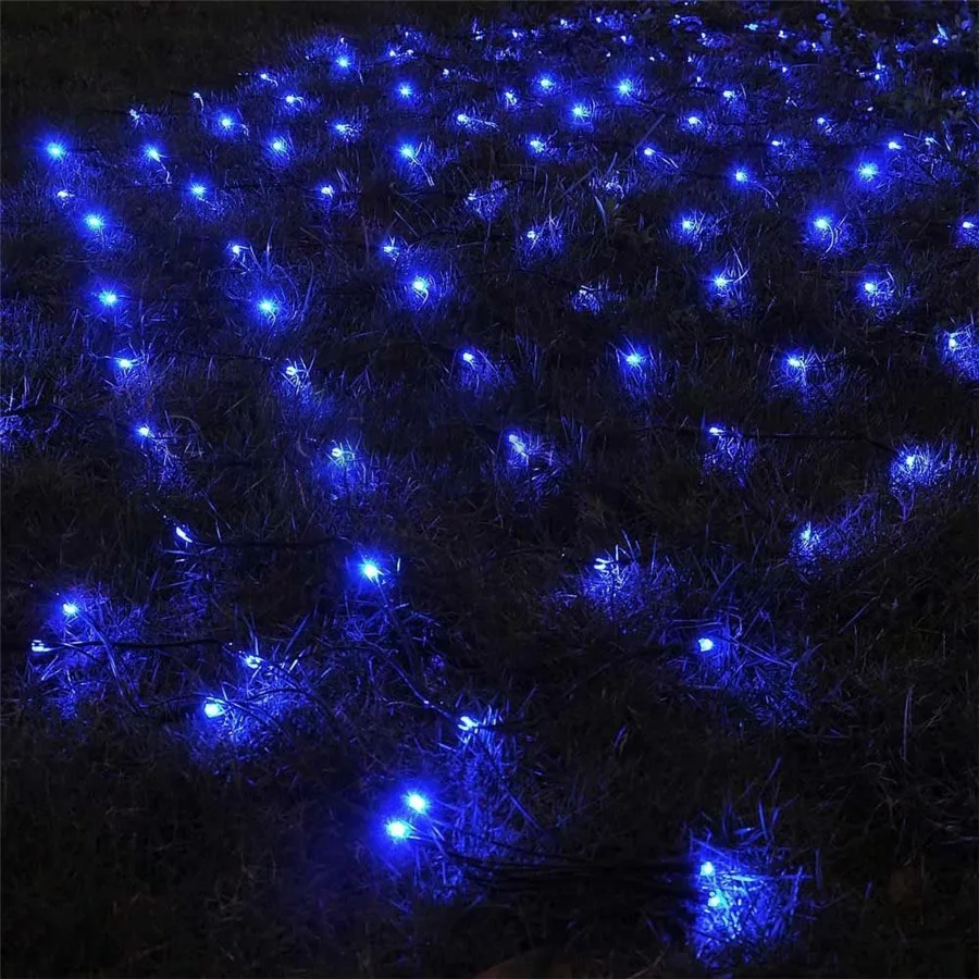 1*1.1M 2* Solar  Net Fairy String Light 8 Modes Outdoor Waterproof Garden Patio  - £165.93 GBP