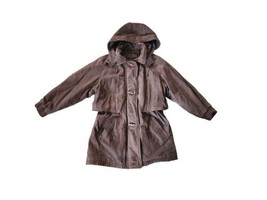 Vintage 90s Wilsons Adventure Bound Women Brown Nobuck Oversize parka Jacket S - £69.69 GBP