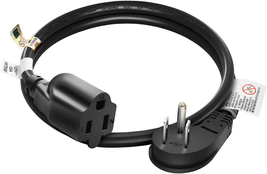 1875W Low Profile Flat Plug 2Ft Extension Cord 14AWG 15A Black - $11.88