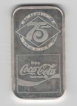 Coca-Cola Bottling Company Mobile Ala 75 Years 999 Silver Coin Ingot Type I - $84.15