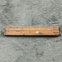 Vintage Folding Ruler Warranted Box Wood &amp; Brass Ruler No. 65 Or 68 24in - £7.63 GBP