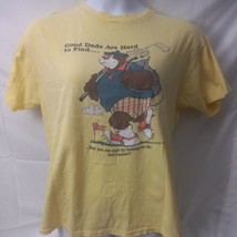 Vintage 1990s Good Dads Are Hard To Find Yellow Golf Graphic T Shirt Siz... - £17.95 GBP