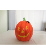 Hallmark Halloween pumpkin Treat Jar With Lid Black Spider Jack O Lantern - £9.40 GBP