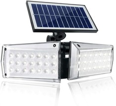 Solar Motion-Sensor Wide-Illumination Outdoor-Lights - 42 LED  IP65 Wate... - £19.28 GBP