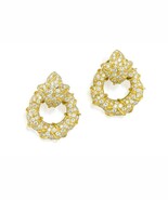 18k Yellow Gold and 13ct Diamond Doorknocker Ear Clips 38.9g - $19,453.36 CAD