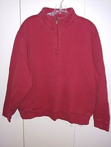 L.L. BEAN MEN&#39;S RED ZIP HEAVY SWEATSHIRT-L-GENTLY WORN-COTTON/POLYESTER-... - $8.59