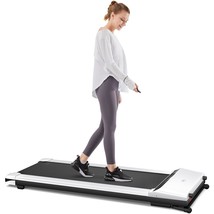Under Desk Treadmill With Foldable Wheels, Portable Walking Jogging Machine Flat - £300.48 GBP