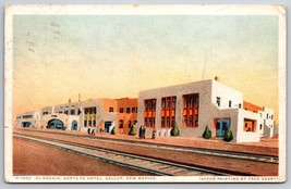 El Navajo Santa Fe Hotel Gallup New Mexico NM Fred Harvey Phostint Postcard K2 - $9.85