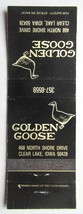 Golden Goose - Clear Lake, Iowa Restaurant 20 Strike Matchbook Cover Matchcover - £1.36 GBP