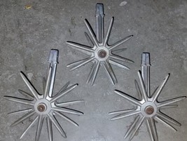 3 Vintage Old Industrial Farm Cast Aluminum Spiked WHEELS GEARS  - $49.50