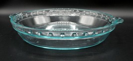 Vtg Pyrex Clear Glass Pie Dish 229 Crimped Edge 9 1/2&quot; Fluted Handles Plate B - £11.66 GBP
