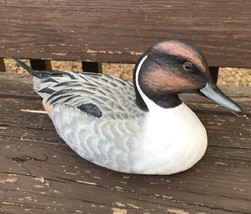 Vintage Hand Sculpted￼ &amp; Painted Wing Pintail DUCK DECOY Glass Eye - Art Piece - £137.61 GBP