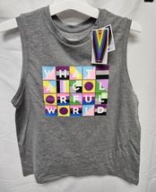 Take Pride Women's What A Colorful World Tank Top Medium - Heather Gray NWT image 3