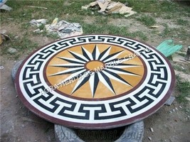 24&quot; Marble Round Coffee Center Table Top Handmade Inlay Furniture Decor E845 - £600.74 GBP