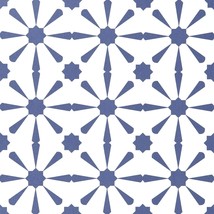 Caltero Geometric Contact Paper Blue And White Geometric Wallpaper Blue White - £35.49 GBP