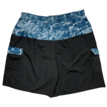 Mossy Oak Fishing Camo Swim Trunk Size 2XL 4 Pockets Mesh Brief Black Blue White - $22.76