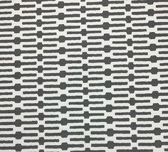 Annie Selke Links Graphite Gray Geometric Lattice Cotton Fabric By Yard 54&quot;W - £11.15 GBP