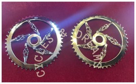 NEW! VINTAGE LOWRIDER TWISTED CAGE SPROCKET 44 TEETH FOR 26&quot;BIKE, CHROME... - £58.38 GBP+