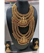 Heavy Bridal Temple Jewellery Set For Women Gold Plated Artificial Neckl... - £29.86 GBP