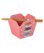 Pink Japanese Shiba Inu Dogs Takeout To Go Box Serving Bowl With Chopsti... - $348.35 MXN