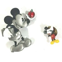 2 Disney Mickey Hat, Lapel Pin,  1 Mickey with Apple 1.75&quot;,  1 Small Mic... - £10.10 GBP