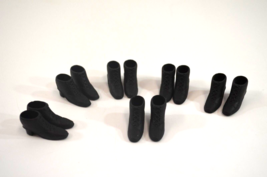Barbie Doll Boots Ankle Boots Laced Heel Black Lot of 6 China - £22.99 GBP