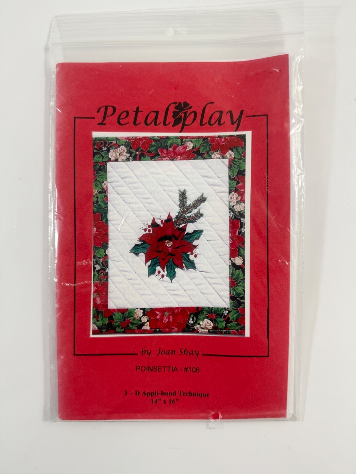 Christmas Petalplay Joan Shay Poinsettia #108 3D Apple-Bond Technique Pa... - $8.90