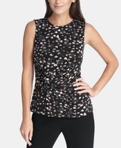 DKNY Womens Black Printed Sleeveless Jewel Neck Top, Size XL - £31.44 GBP