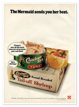 Chicken of the Sea Tuna &amp; Shrimp Mermaid Vintage 1972 Full-Page Magazine Ad - £7.77 GBP