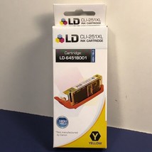 LD INK CARTRIDGE NIB NEW BOX PRINTER HIGH YIELD CLI251XL READY USE YELLO... - $7.87