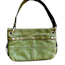 Fossil Vintage Green Leather Hobo Shoulder Bag Purse Snap 11&quot;x8&quot;x2&quot; - £37.58 GBP