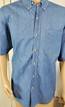 Men&#39;s Shirt Unbiased Basic Reservoir Sportswear XL Short Sleeve Blue Jean - £8.86 GBP