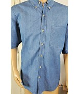 Men&#39;s Shirt Unbiased Basic Reservoir Sportswear XL Short Sleeve Blue Jean - £8.70 GBP