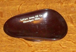 Old La Vern Jones Oil Gas Petroleum Advertisement Bakelite Dish Okmulgee Oklahoma - £70.69 GBP